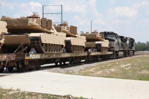 Abrams Tanks on Rail Cars