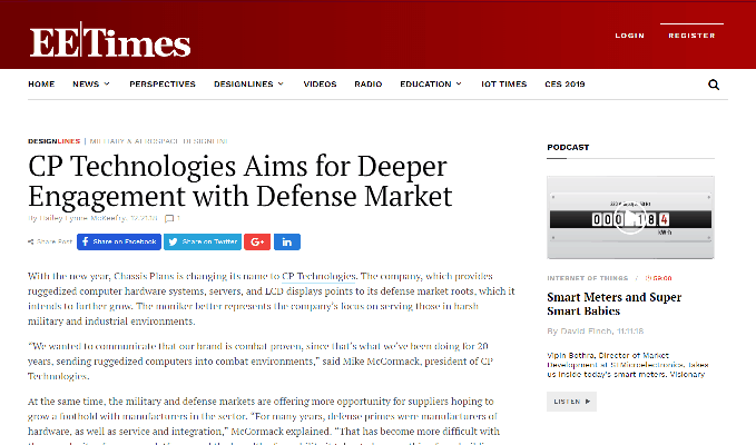 CP Technologies Aims for Deeper Engagement with Defense Market